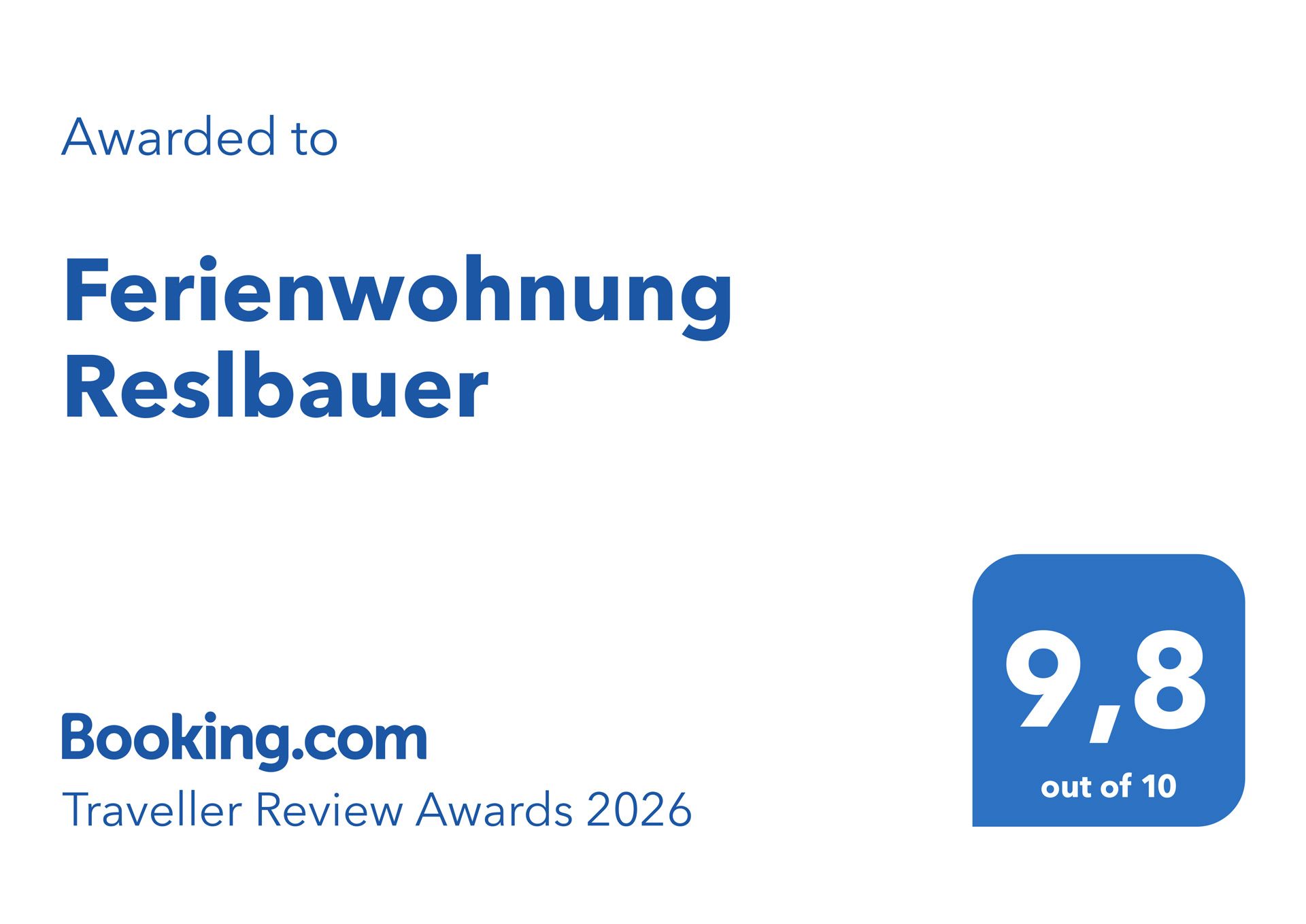 Auszeichnung Booking.com