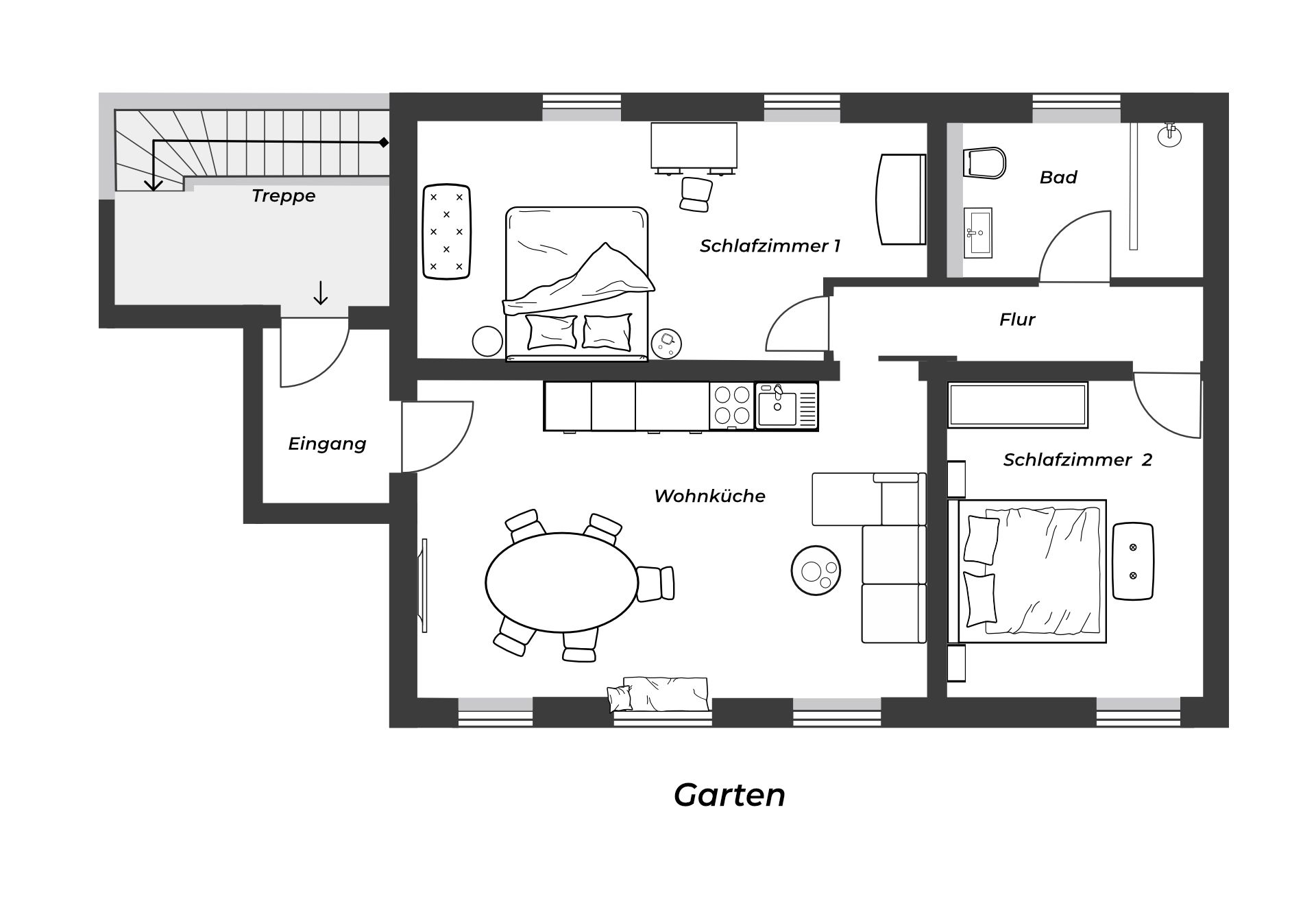 Ferienwohnung Reslbauer Grundriss